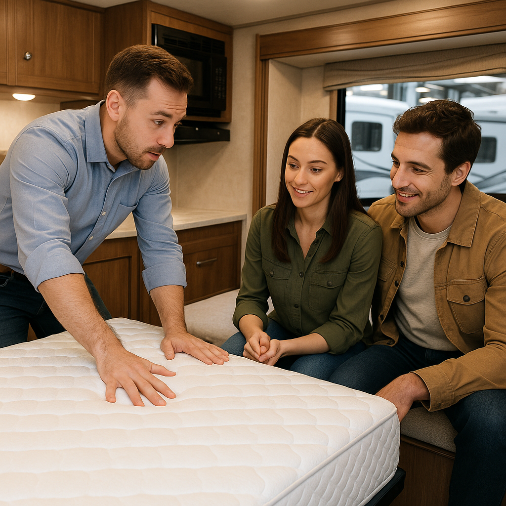 RV Dealership - Sales showing mattress upgrade